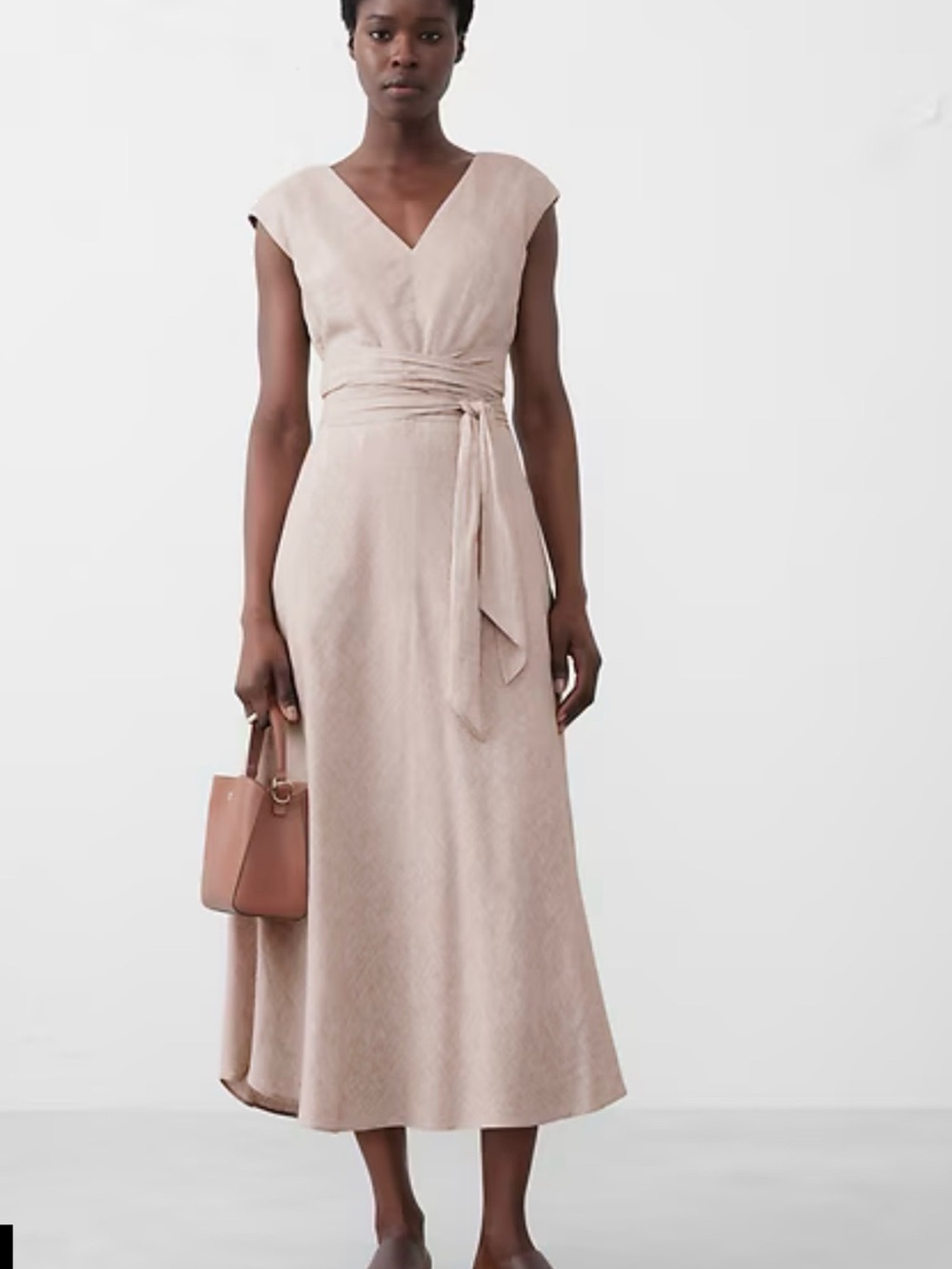 Banana Republic Factory Blush Wrap Midi Dress